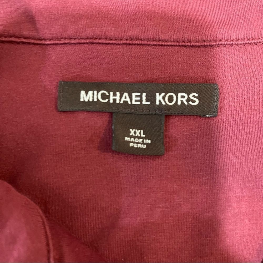 Michael Kors Mens Sweater 2XL Mock Neck Red Half Zip - Picture 10 of 14